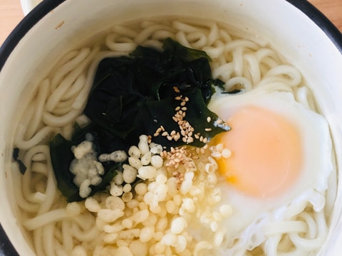 月見わかめうどん